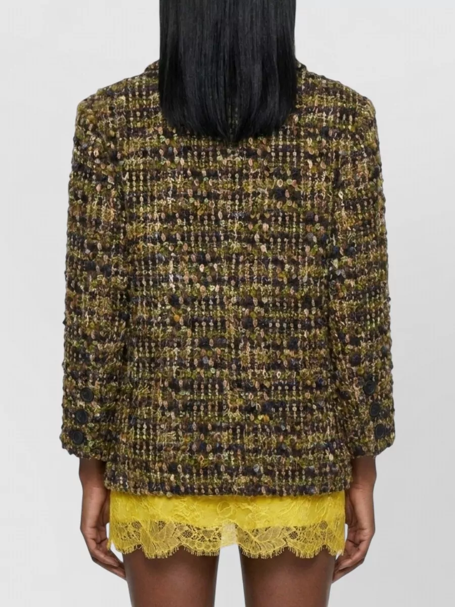 Saint Laurent Single Breasted Tweed Suit Jacket