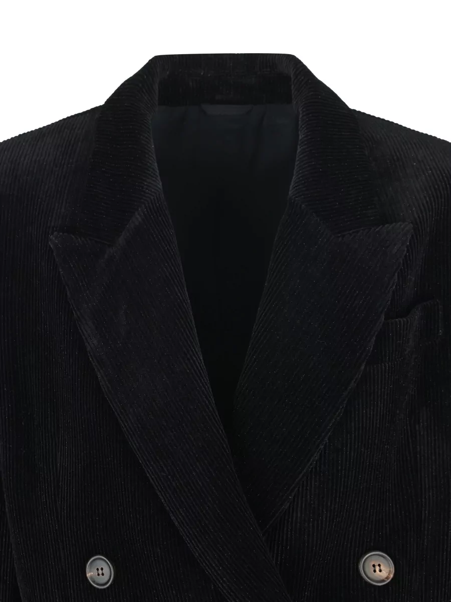 Brunello Cucinelli Beaded Double-Breasted Blazer