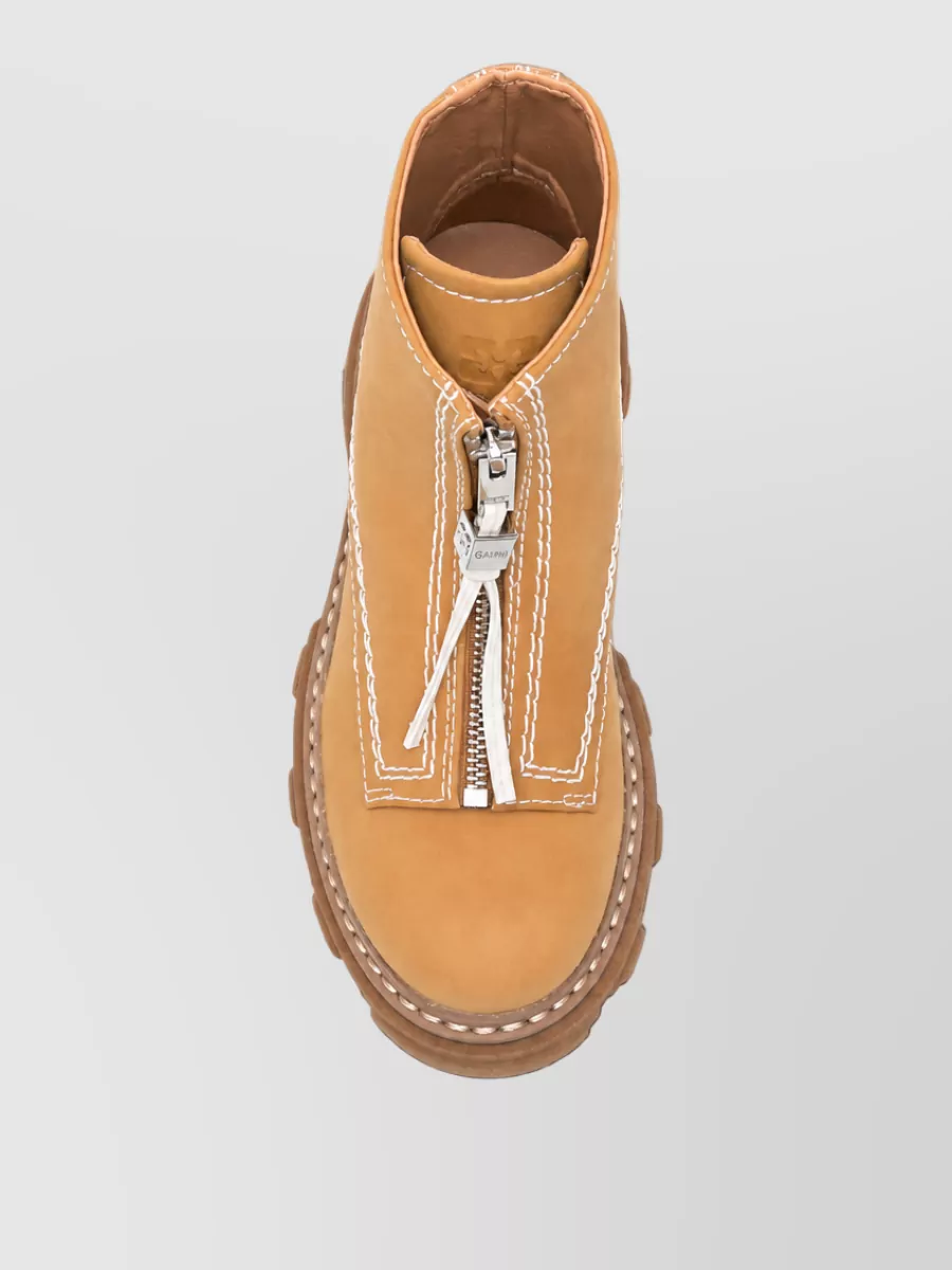 Ganni Leather Cleated Boots