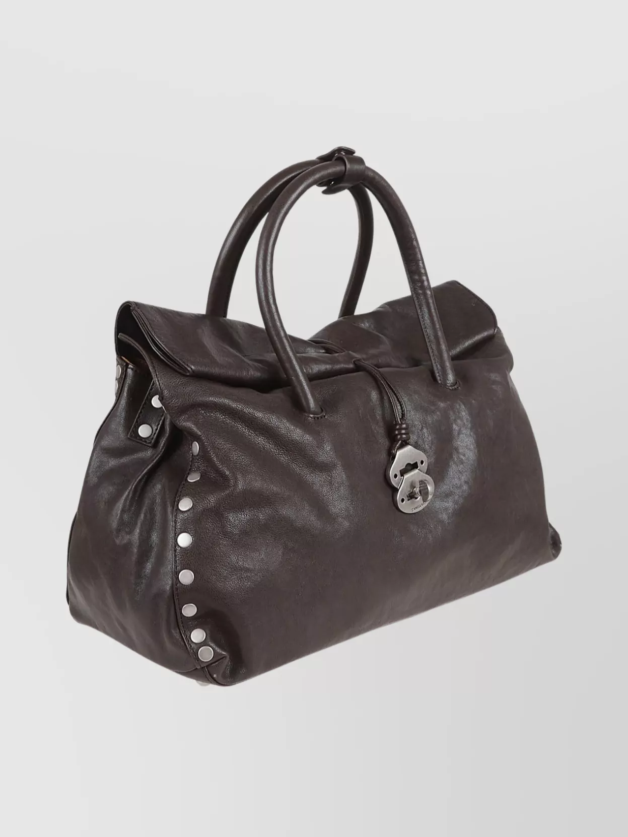 Zanellato Vintage Glossy Shoulder Bag Studded Design