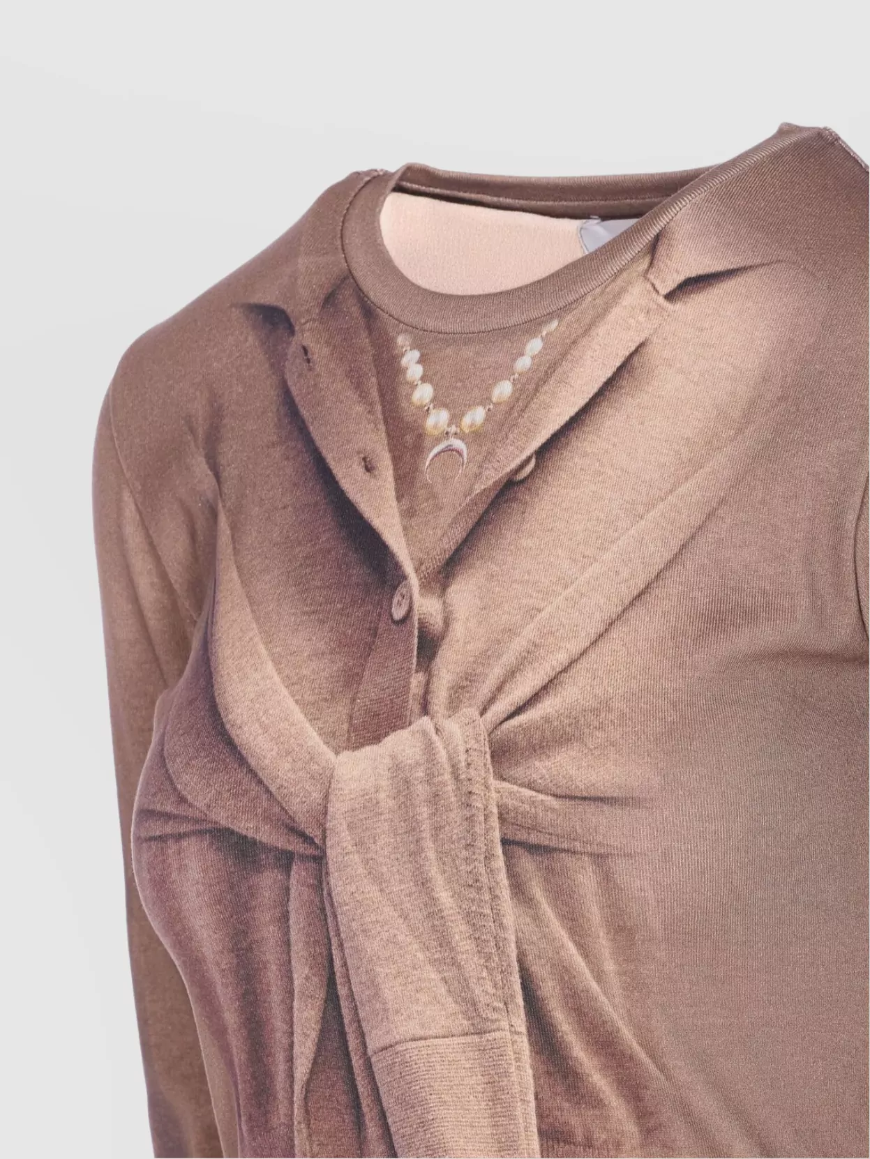 Marine Serre Slim Fit Crewneck Knitwear With Trompe L'oeil