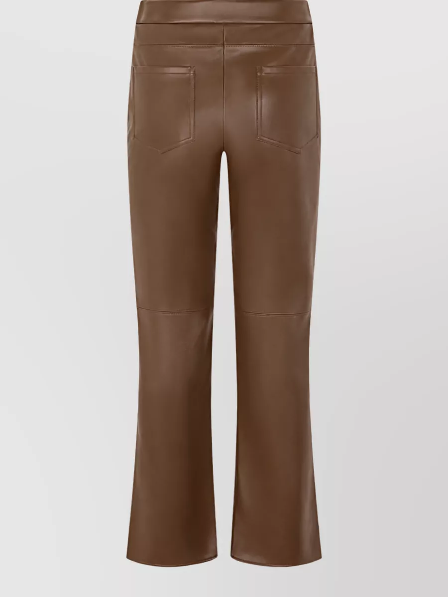 S Max Mara Faux Leather Flared Trousers