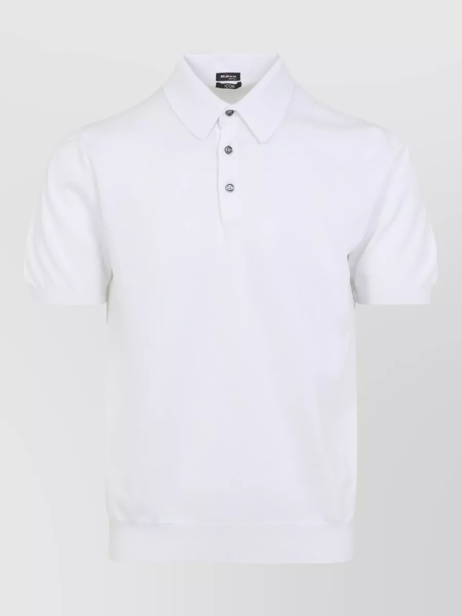 Kiton Polo Shirt Short Sleeves Ribbed Collar