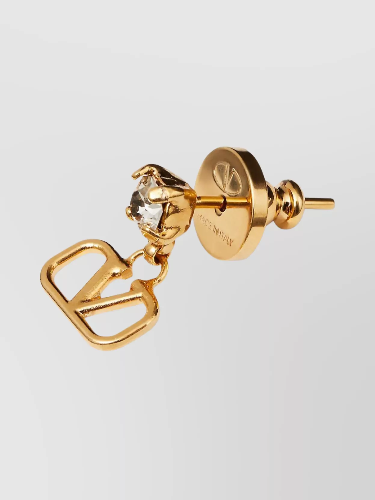 Valentino Garavani Crystal Stud Earrings Gold Finish