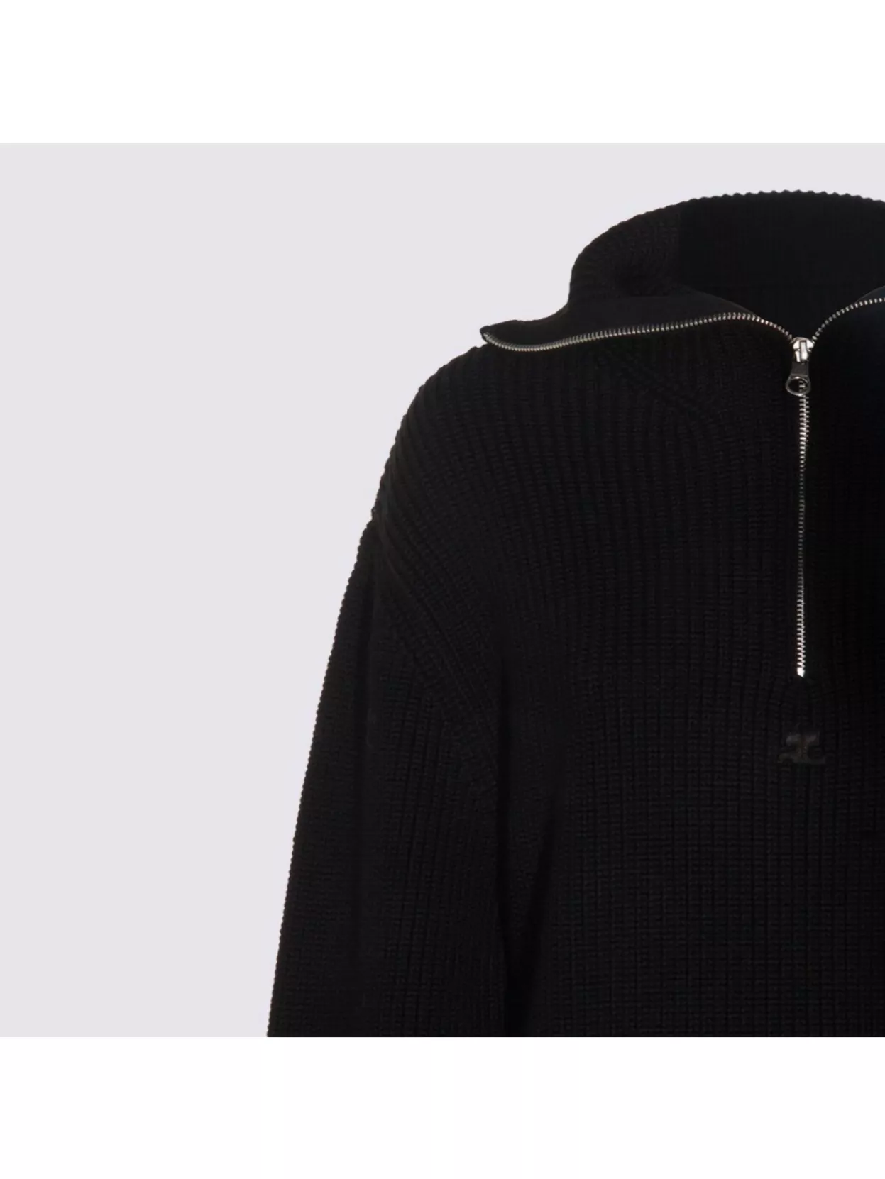Courrèges High Collar Ribbed Texture Knitwear