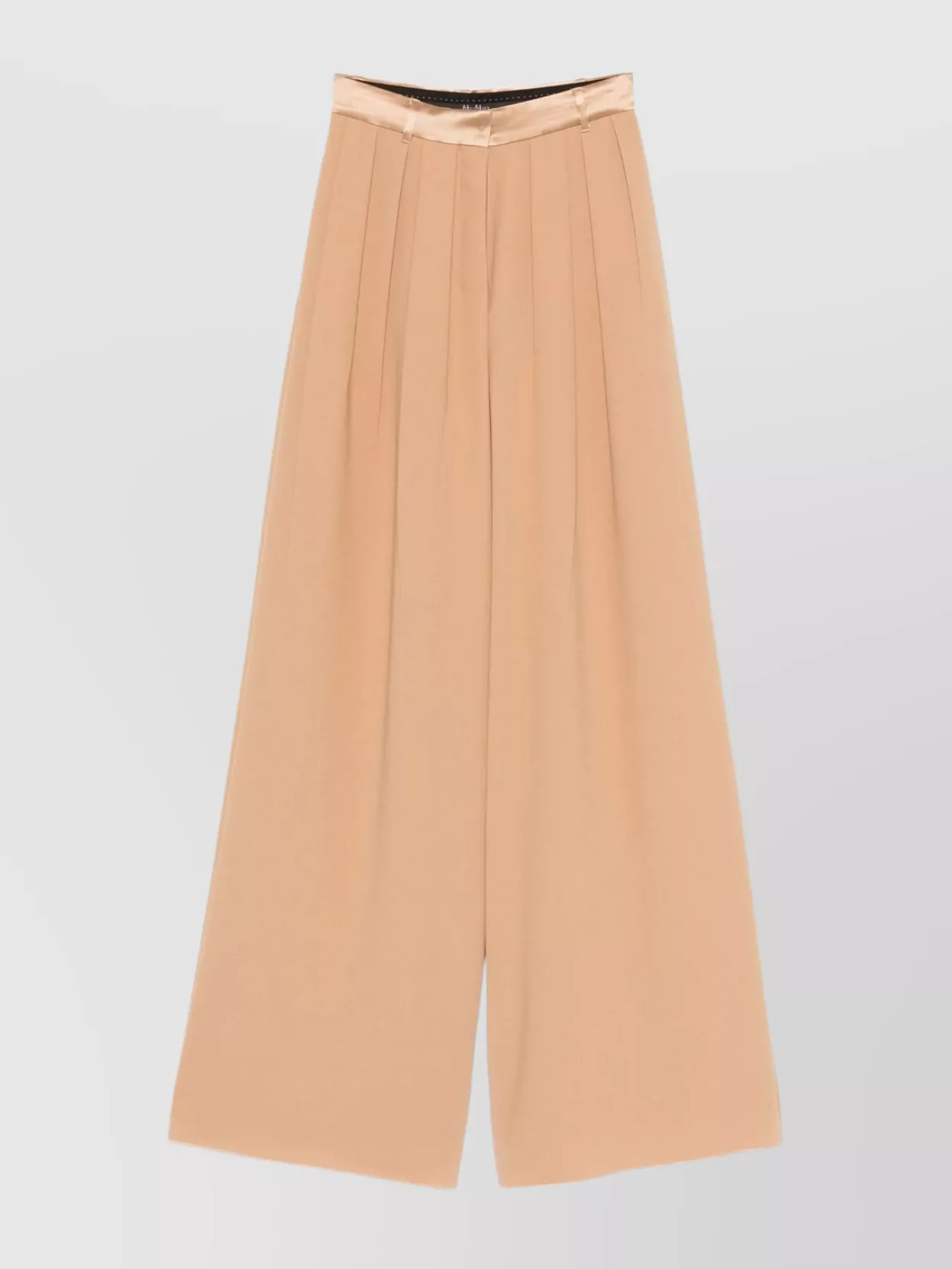Max Mara High Waist Wide Leg Satin Trousers In Brown