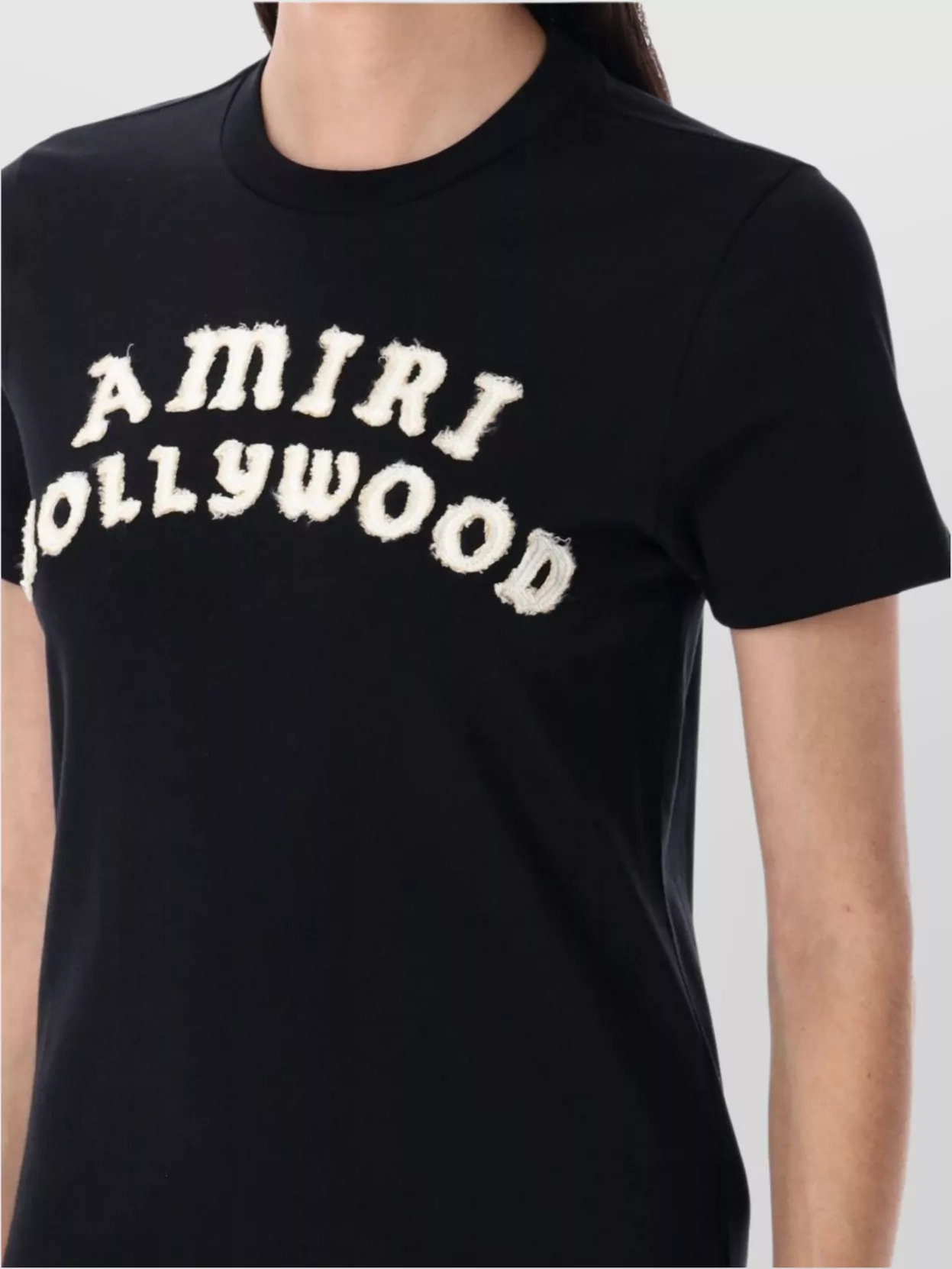 Amiri Hollywood Crew Neck Text Print Top