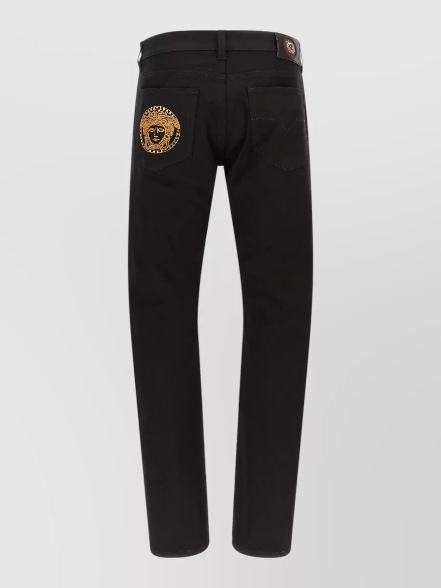 Versace Medusa Embroidery Straight-Leg Jeans