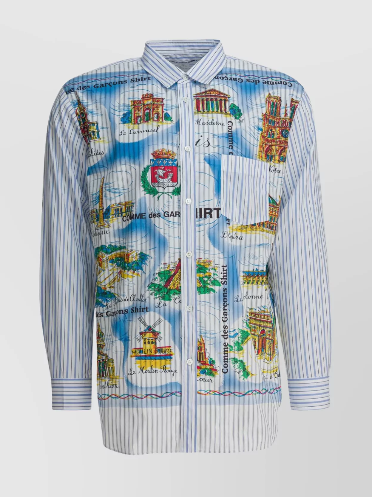 Comme Des Garçons Graphic Print Long Sleeve Button-Down Shirt