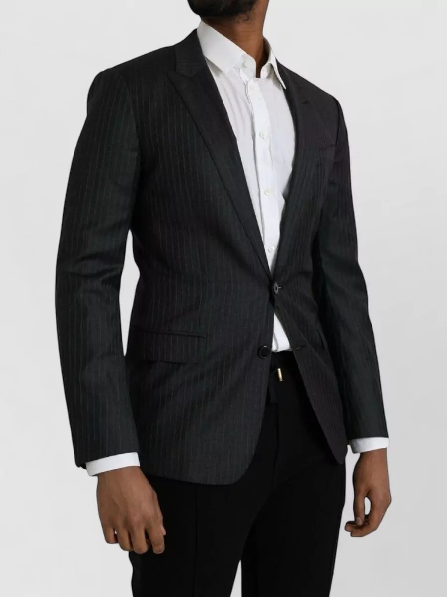 Dolce&Gabbana Virgin Wool Pinstripe Single Breasted Suit Jacket
