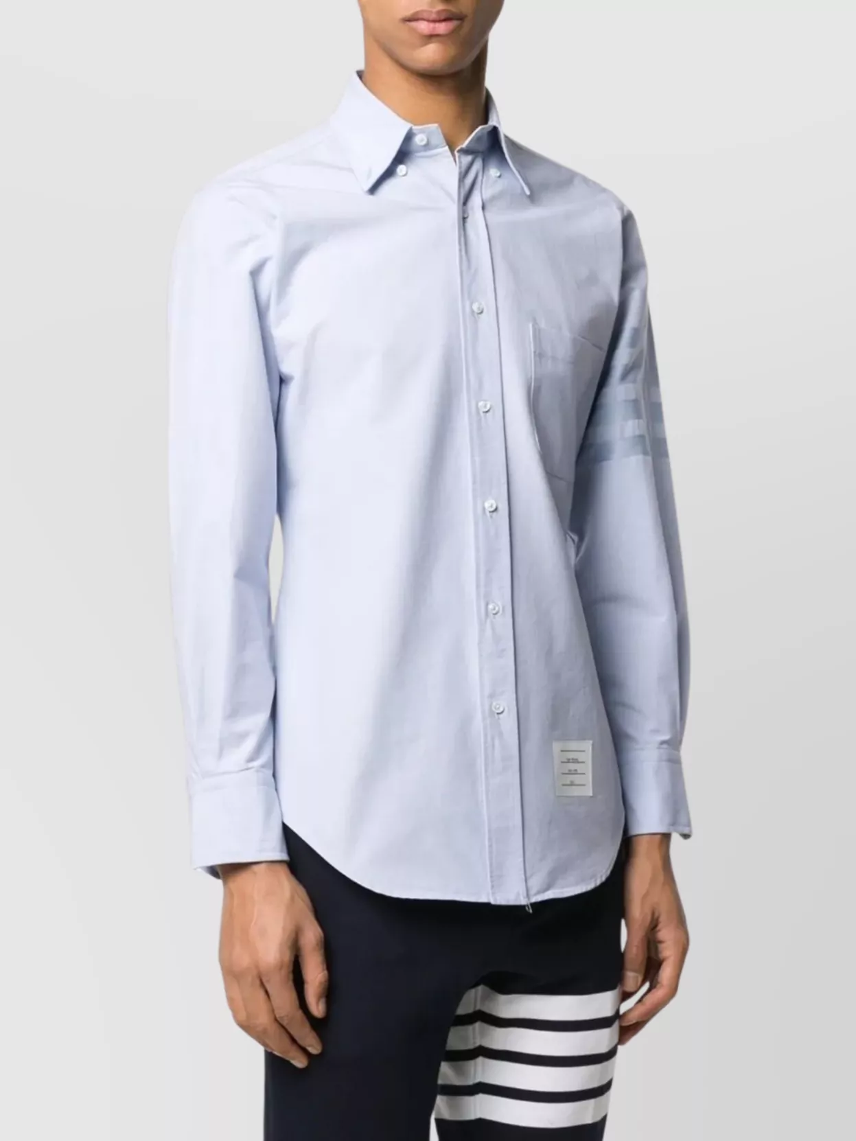 Thom Browne Oxford Shirt With Button-Down Collar And Chest Pocket