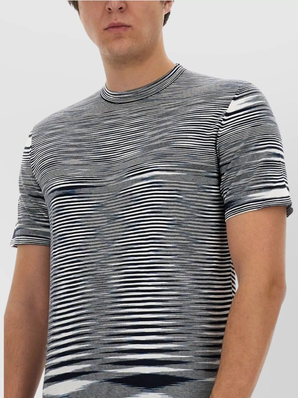 Missoni Crew Neck Striped Knit T-Shirt
