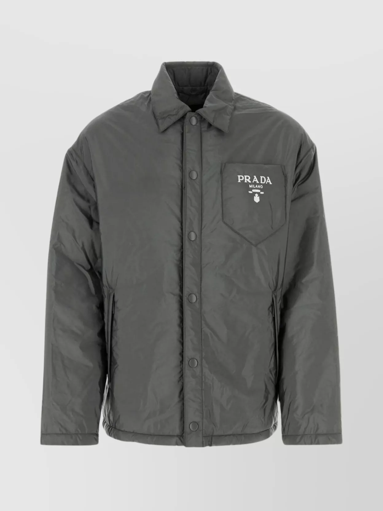 Shop Prada Logo Chest Pocket Long Sleeves Jacket
