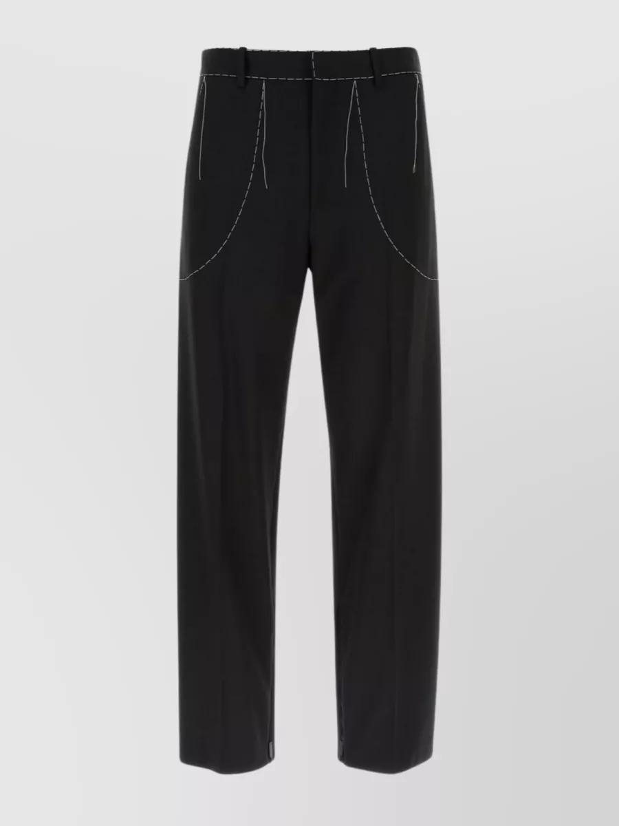 Shop Off-white Jersey Pant With Elastic Waistband And Drawstring In Black