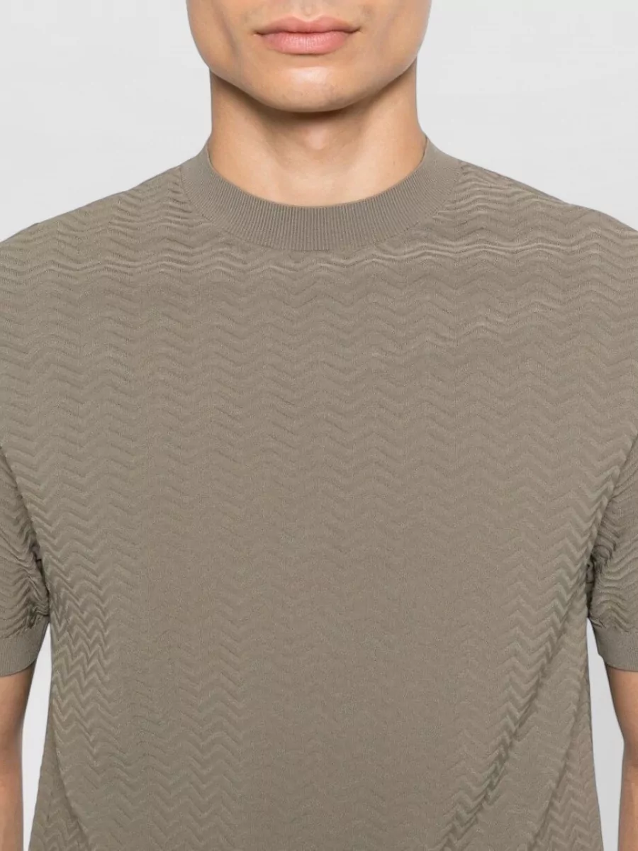 Emporio Armani Textured Knit Short-Sleeve Crew-Neck T-Shirt