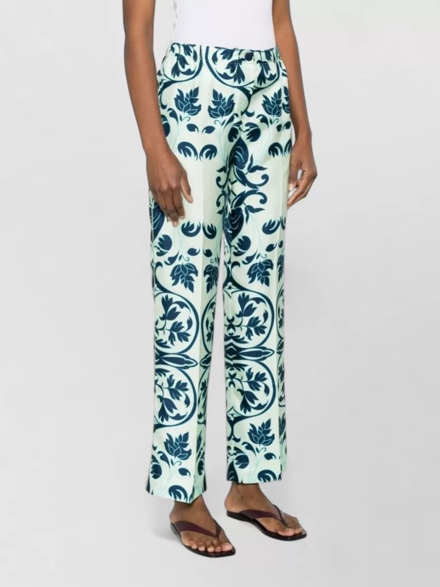 F.r.s For Restless Sleepers Floral Print Silk Wide-Leg Trousers