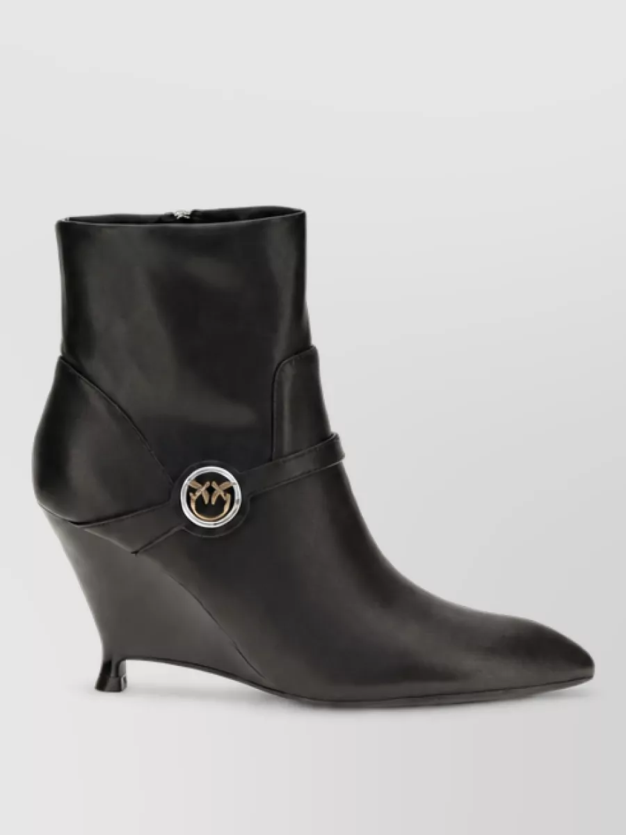 Pinko Calf Leather Ankle Boots