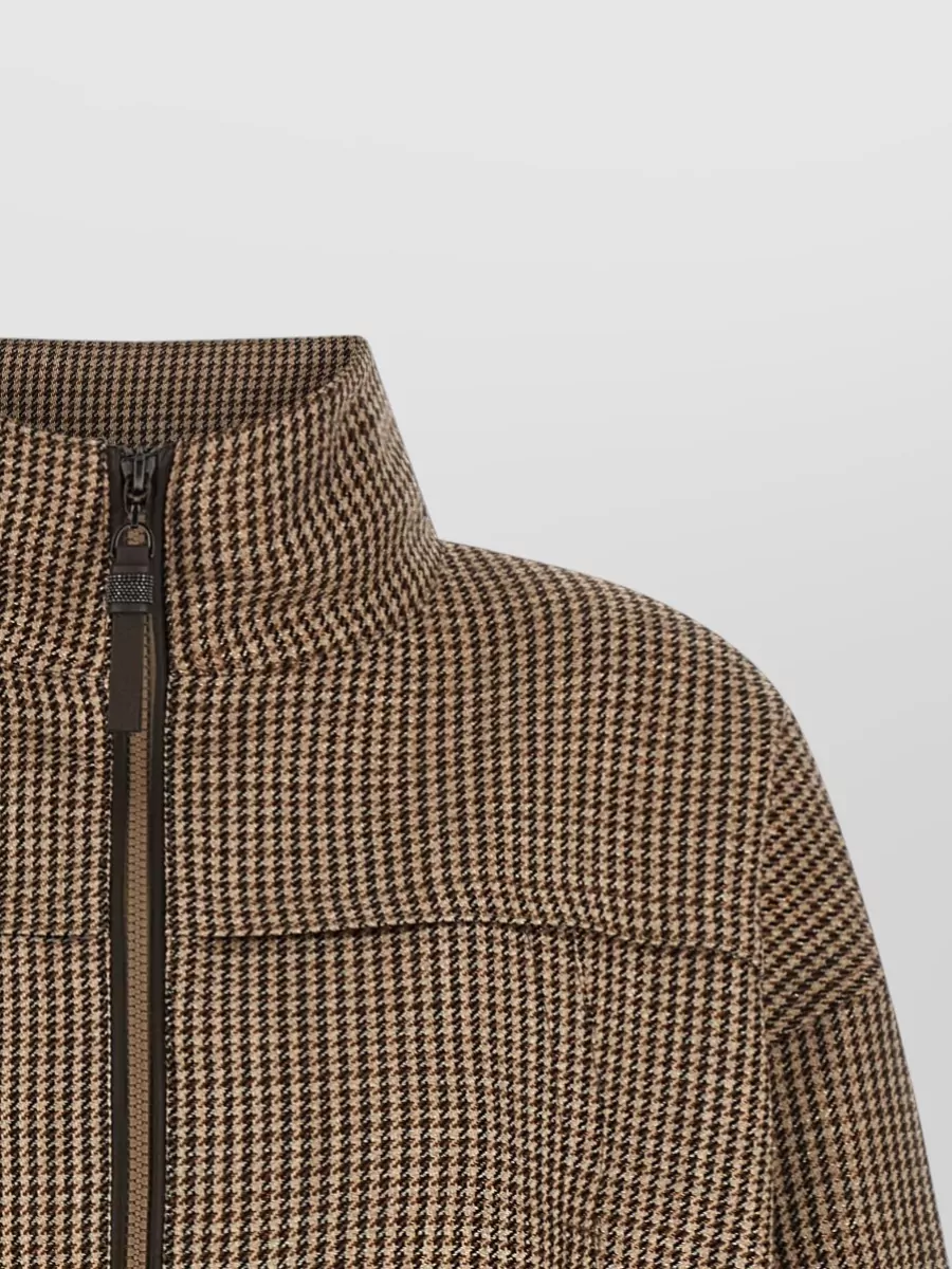 Brunello Cucinelli Prince Of Wales Virgin Wool Oversized Jacket