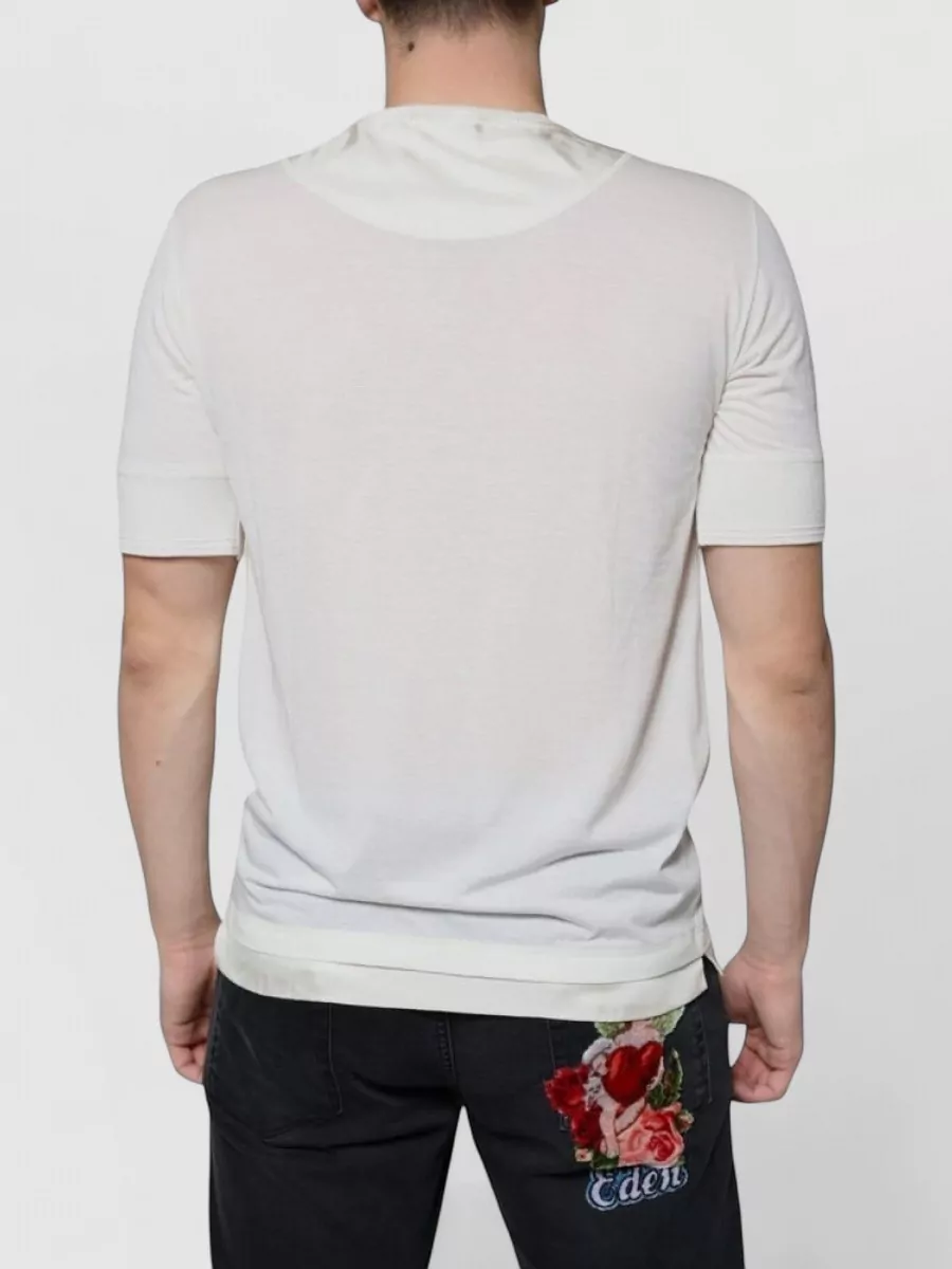 Dolce&Gabbana Silk Cotton Short-Sleeve Henley T-Shirt