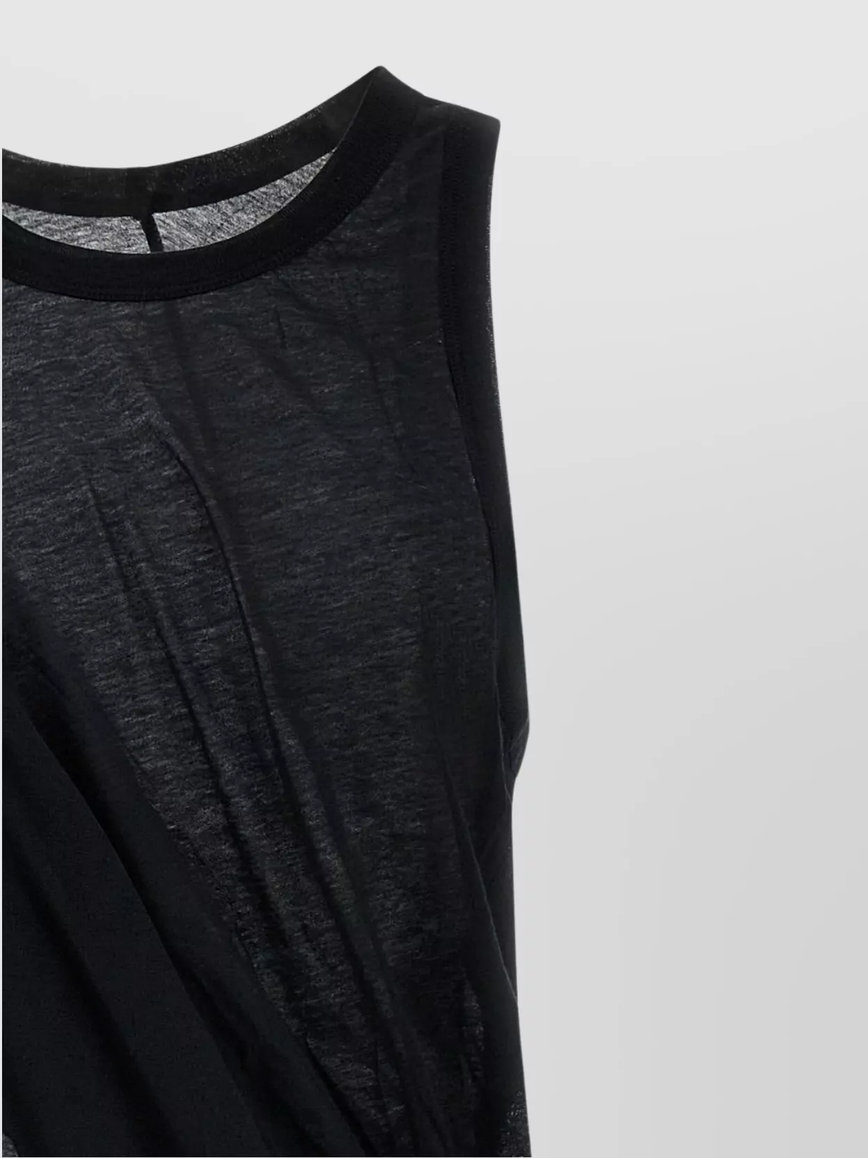 Rick Owens 'Asymmetrical Draped Sheer Sleeveless Tank Top'