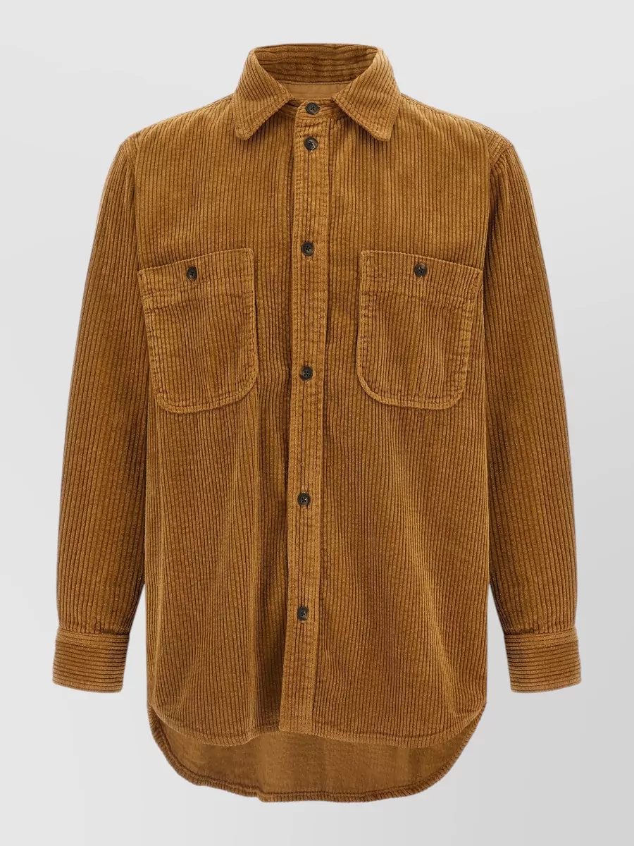 Isabel Marant corduroy asymmetric long-sleeve overshirt
