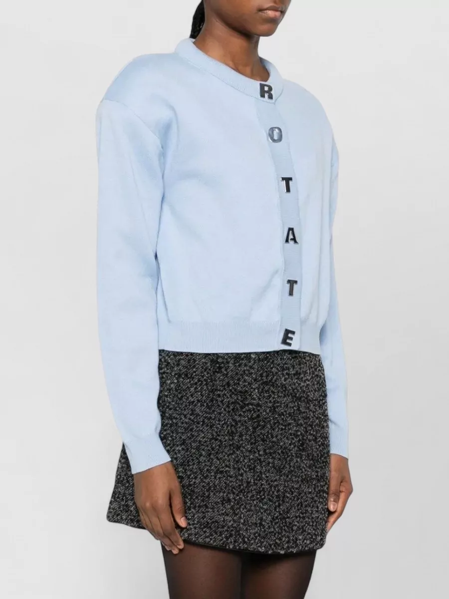 Rotate Cashmere Blend Ribbed Hem Cardigan