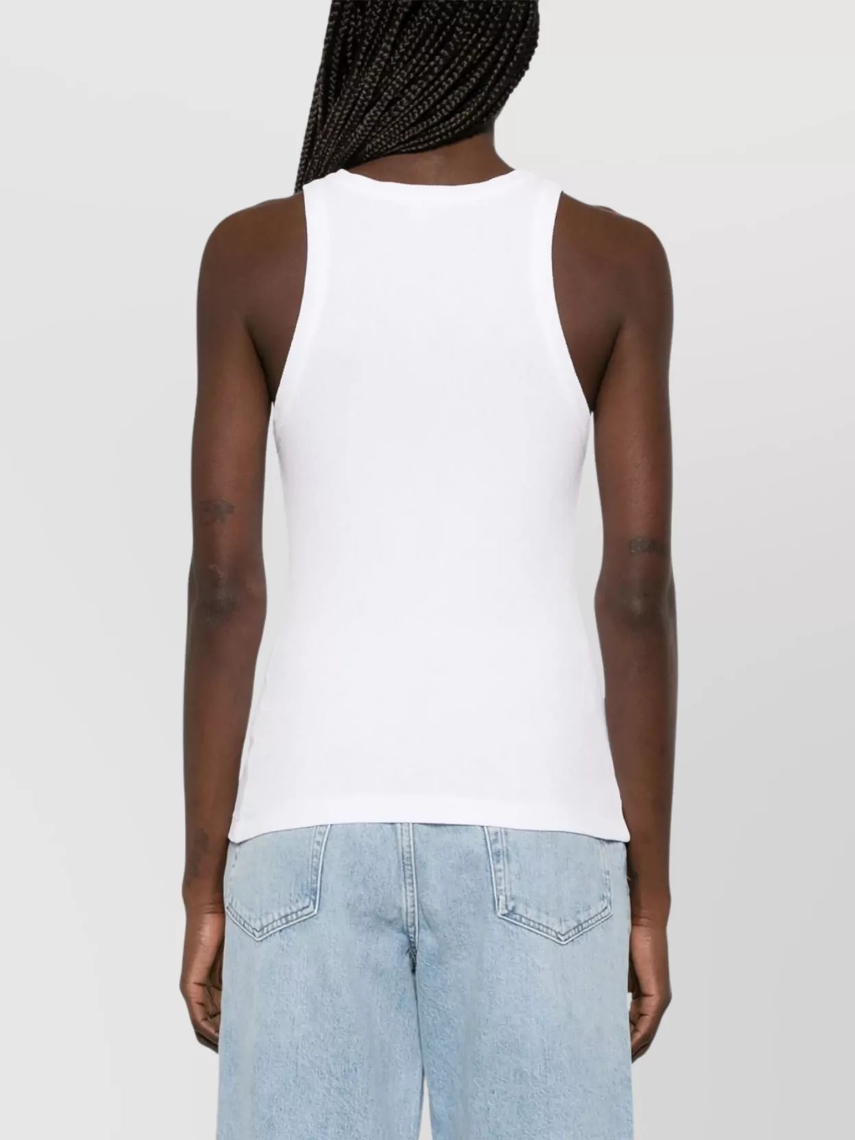 Agolde Ribbed Round Neck Sleeveless Tank Top