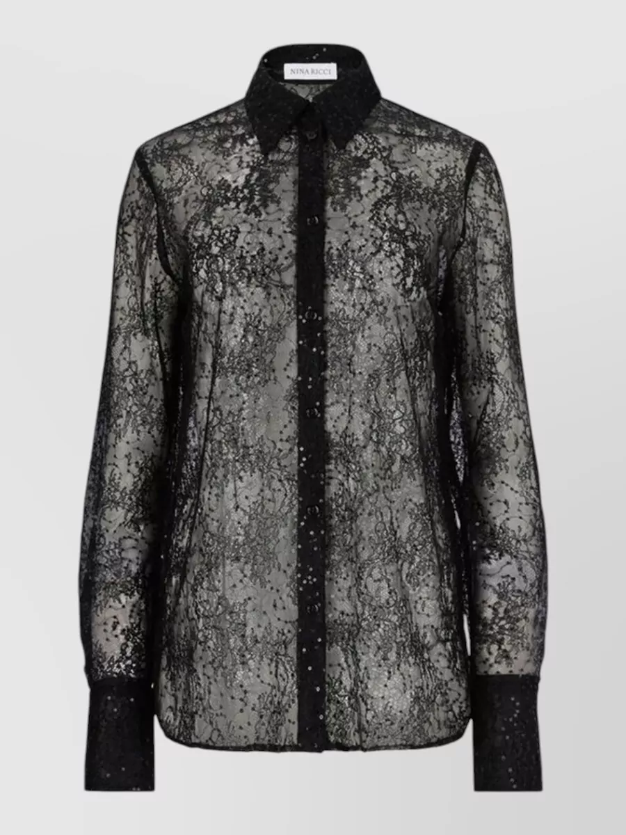 Nina Ricci Sequined Lace Shirt