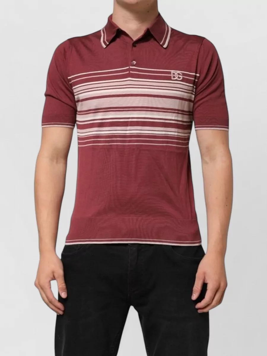Dolce&Gabbana silk striped polo shirt