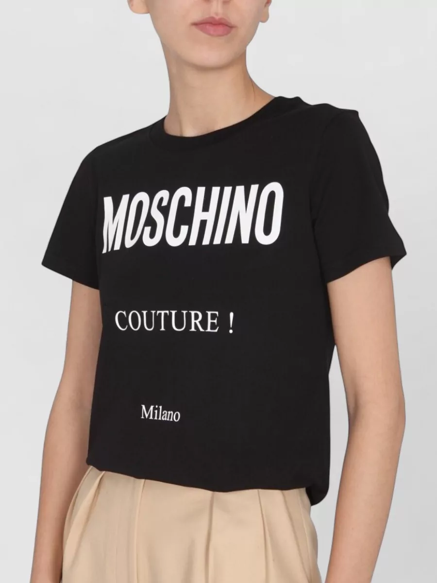 Moschino Logo T-Shirt Crew Neck Necklace Detail