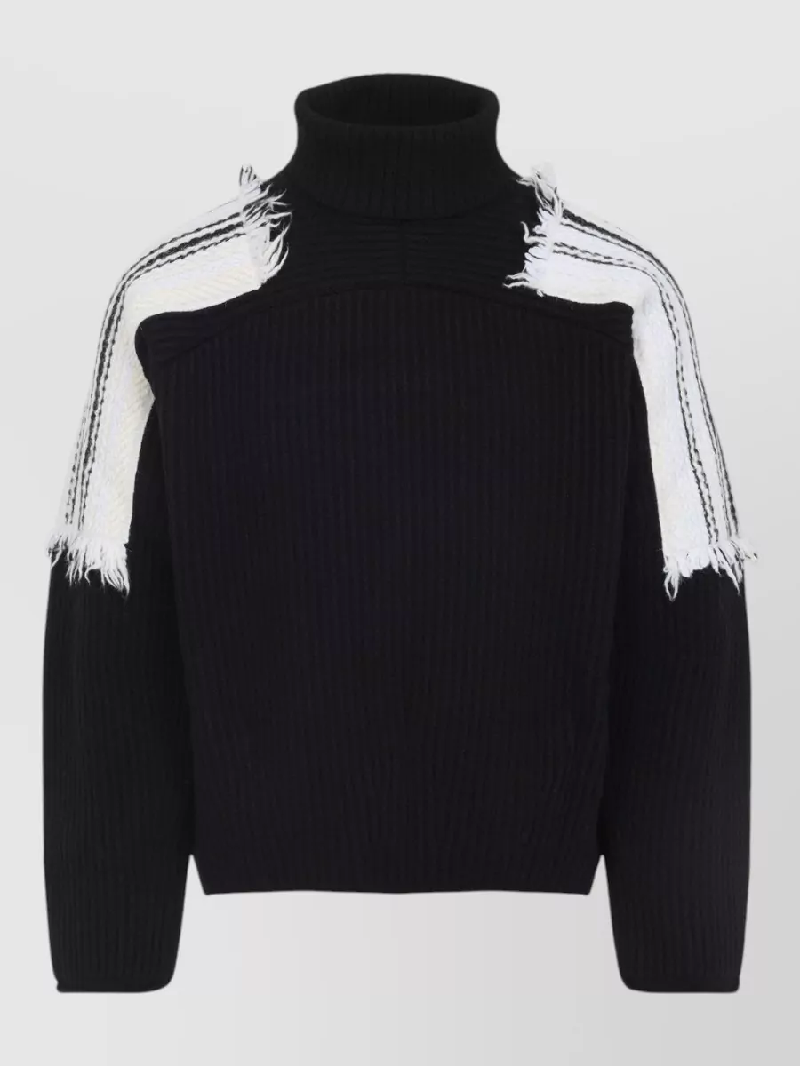 Mordecai Jacquard stripe turtleneck jumper