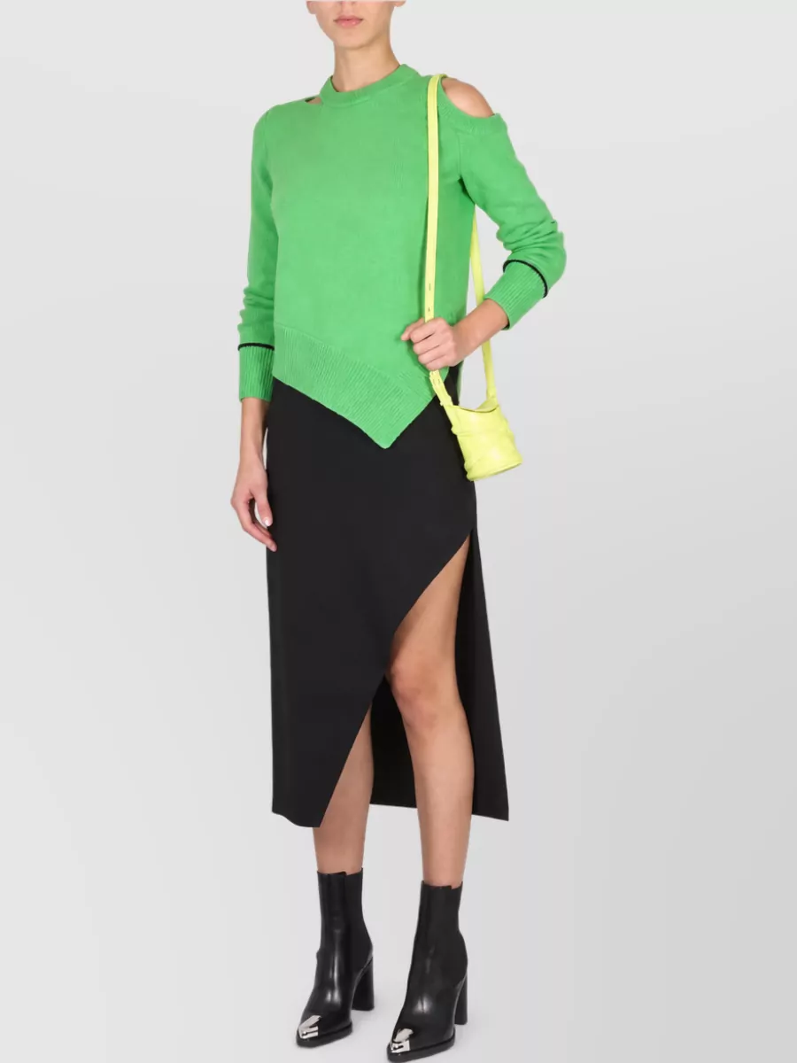 Alexander McQueen wool off shoulder sweatshirt