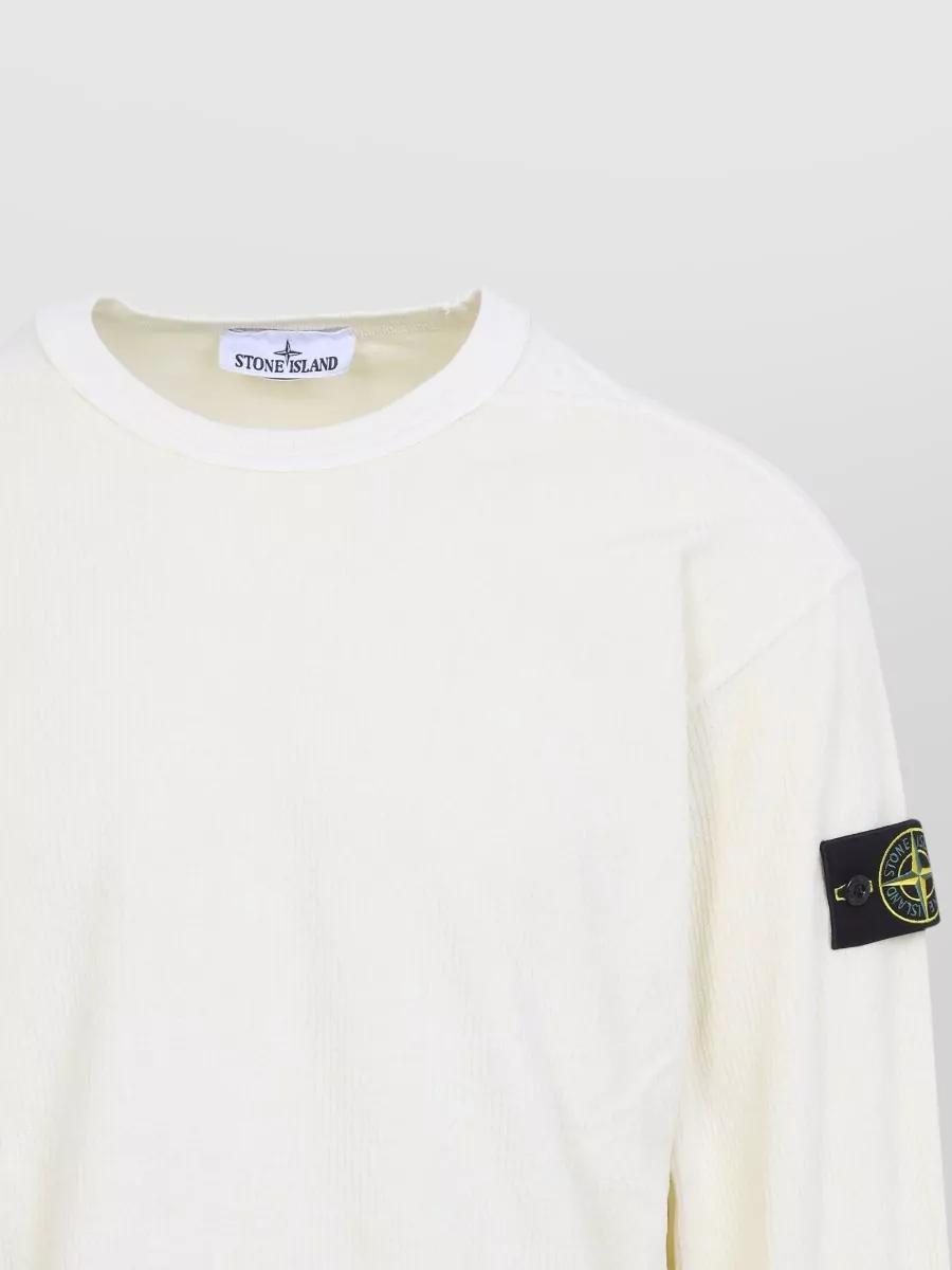 Stone Island Ribbed Cotton Crewneck Sweatshirt