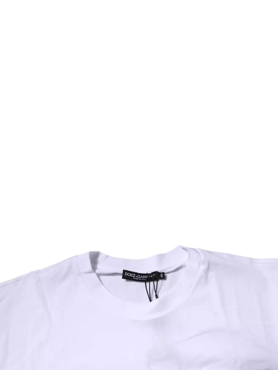 Dolce&Gabbana Logo Patch Cotton Crew Neck T-Shirt