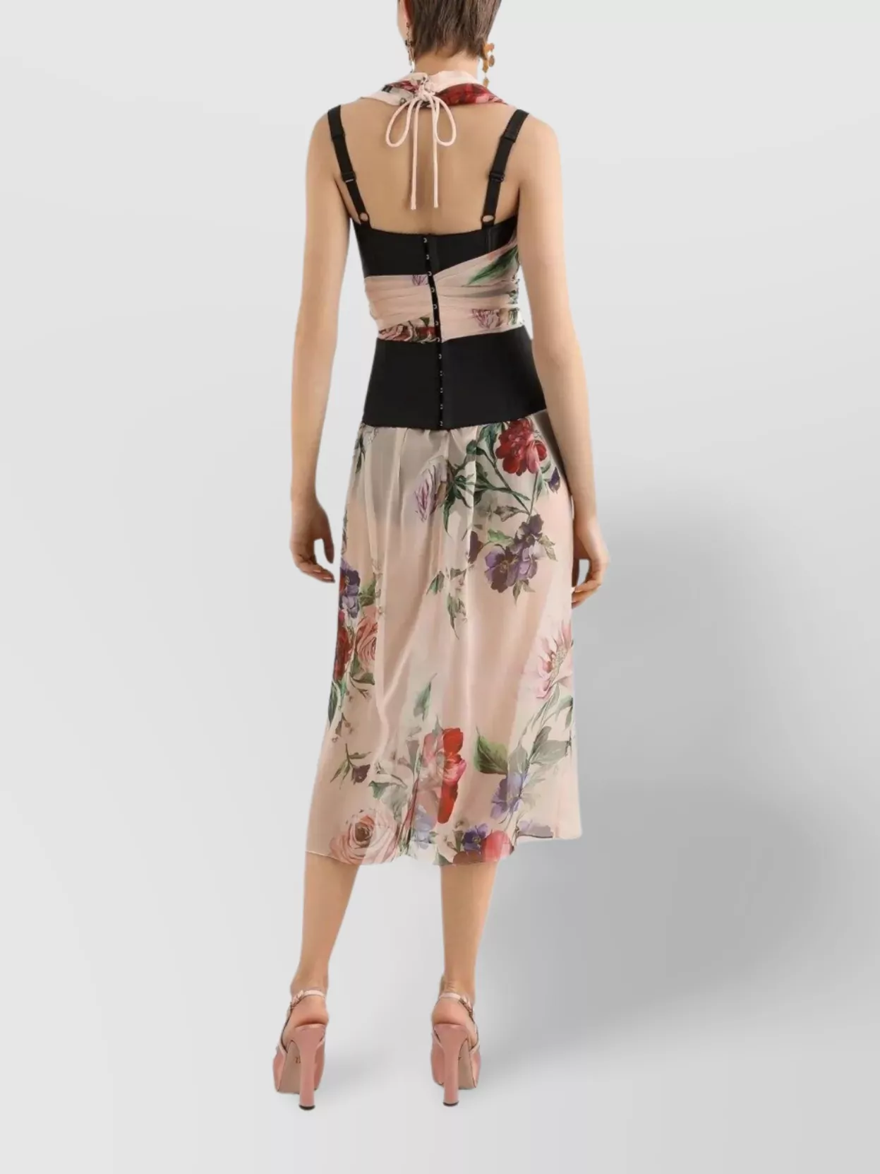 Dolce&Gabbana Draped Floral Halterneck Sleeveless Top
