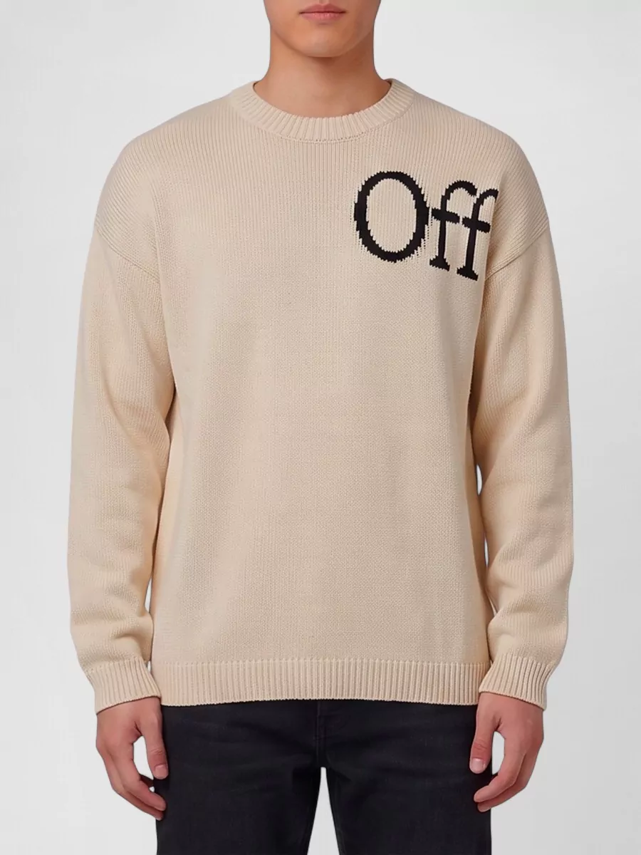 Off-White wool crewneck relaxed-fit sweater