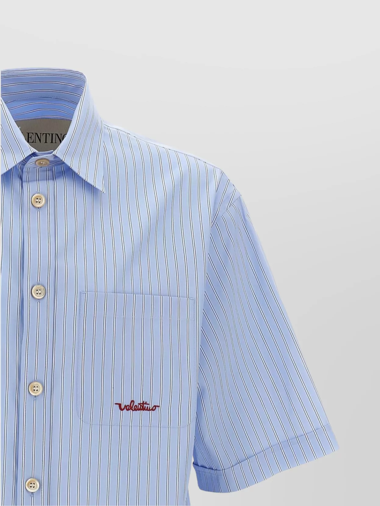 Valentino Garavani Striped Pattern Shirt With Front Pocket