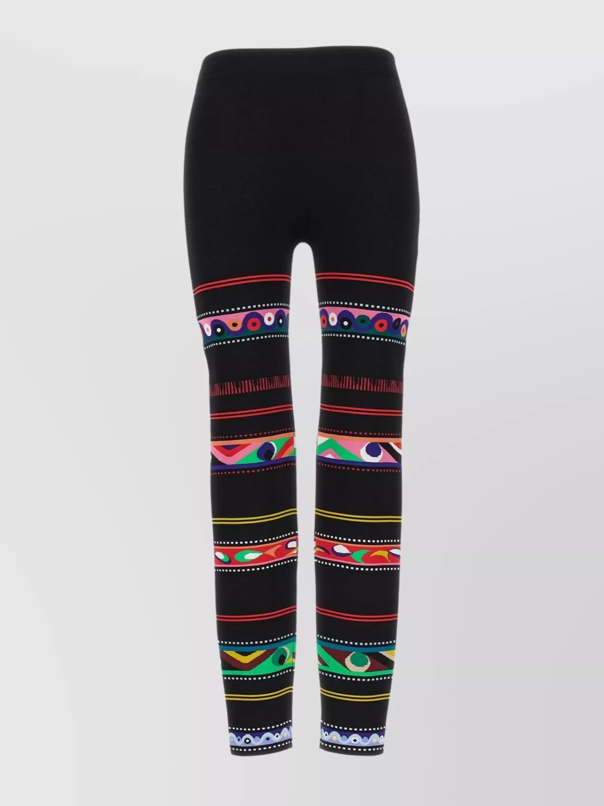 Shop Emilio Pucci Jacquard Patterned Slim Fit Leggings With Elastic Waistband