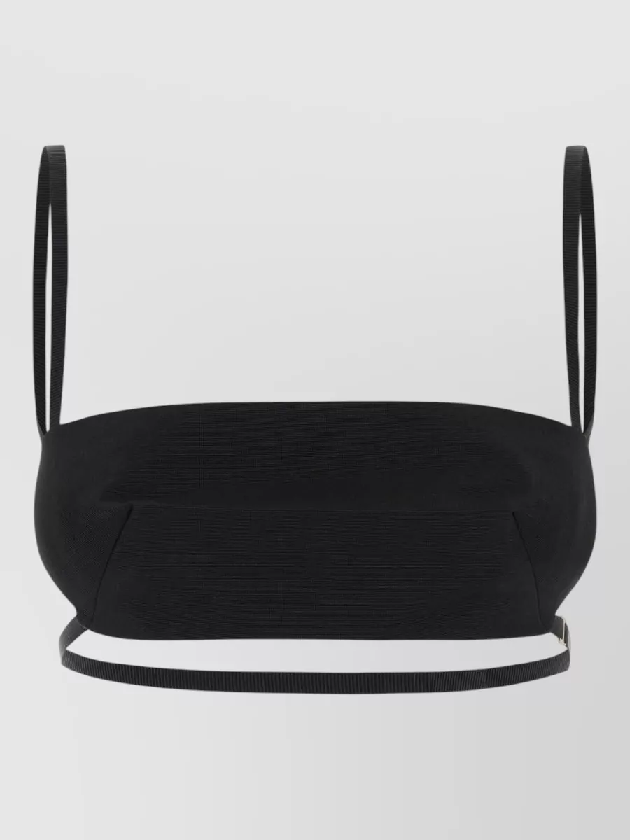 Jil Sander silk wool faille crop top