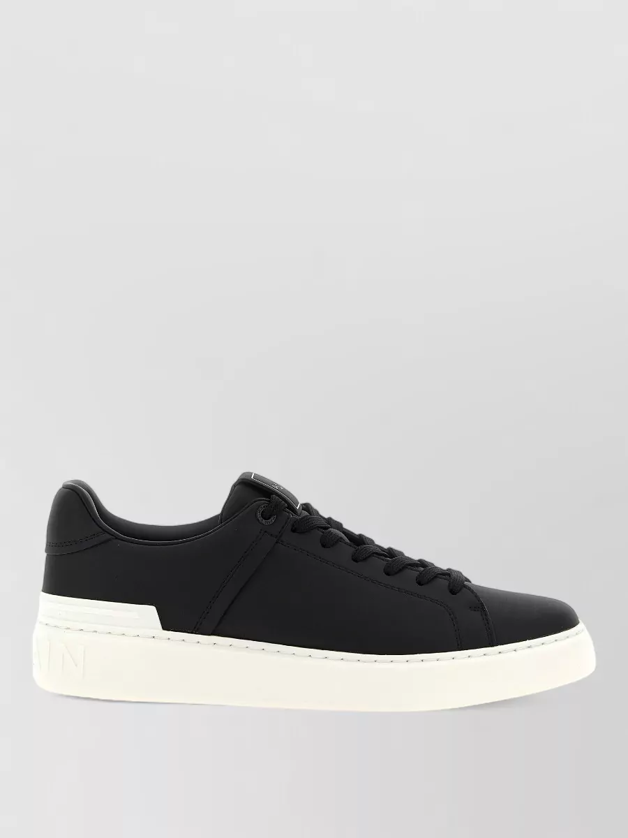 Balmain Calfskin Leather Low-Top Sneakers