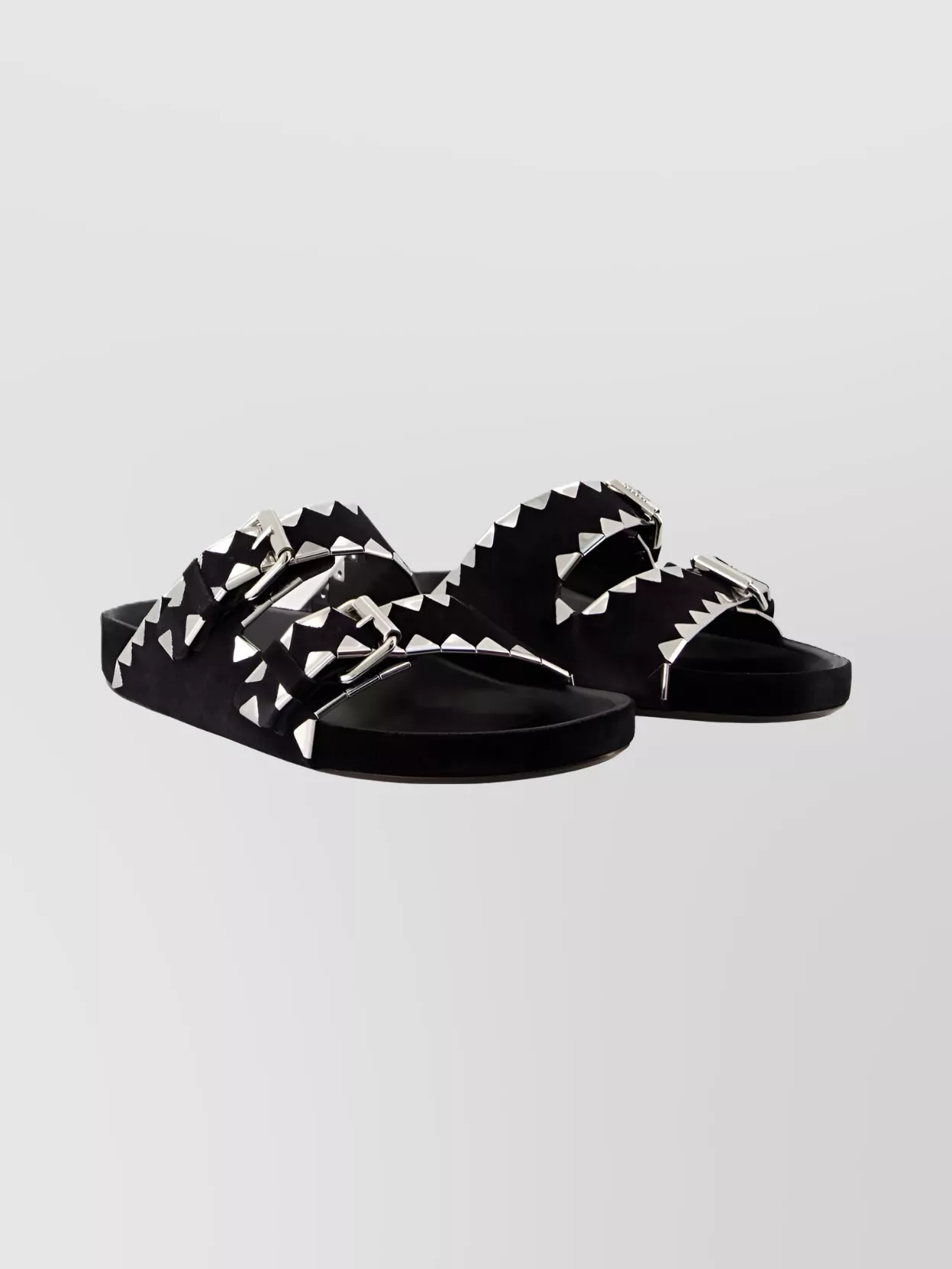 Isabel Marant Lennyo Flat Leather Sandals With Metal Accents In Multi
