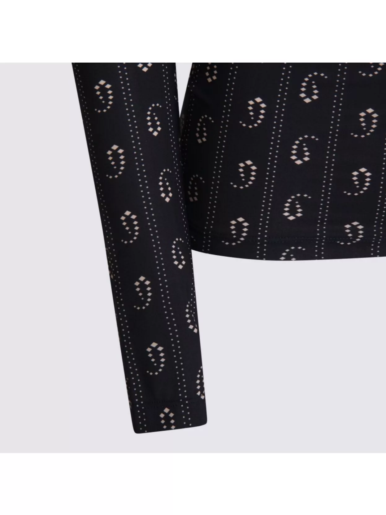 Tory Burch Turtleneck Long Sleeve Fitted Patterned Top