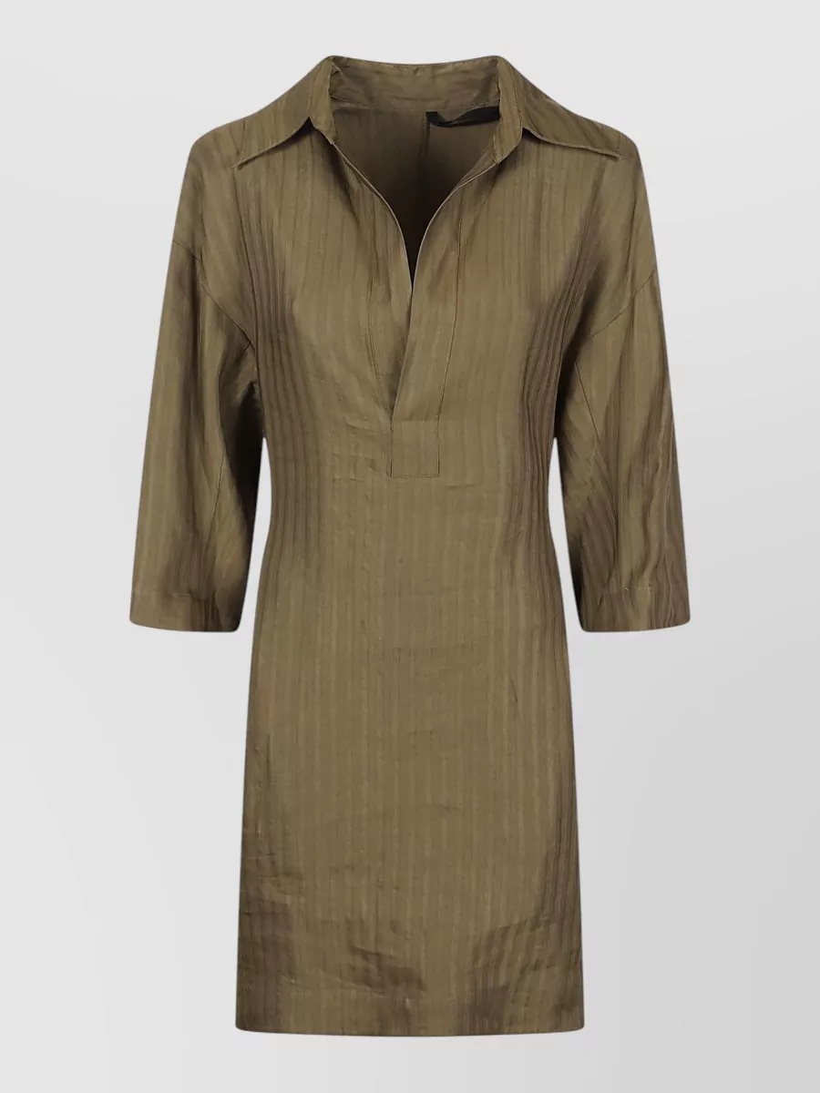 Petar Petrov Loose-Fit Short-Sleeve Knee-Length Dress