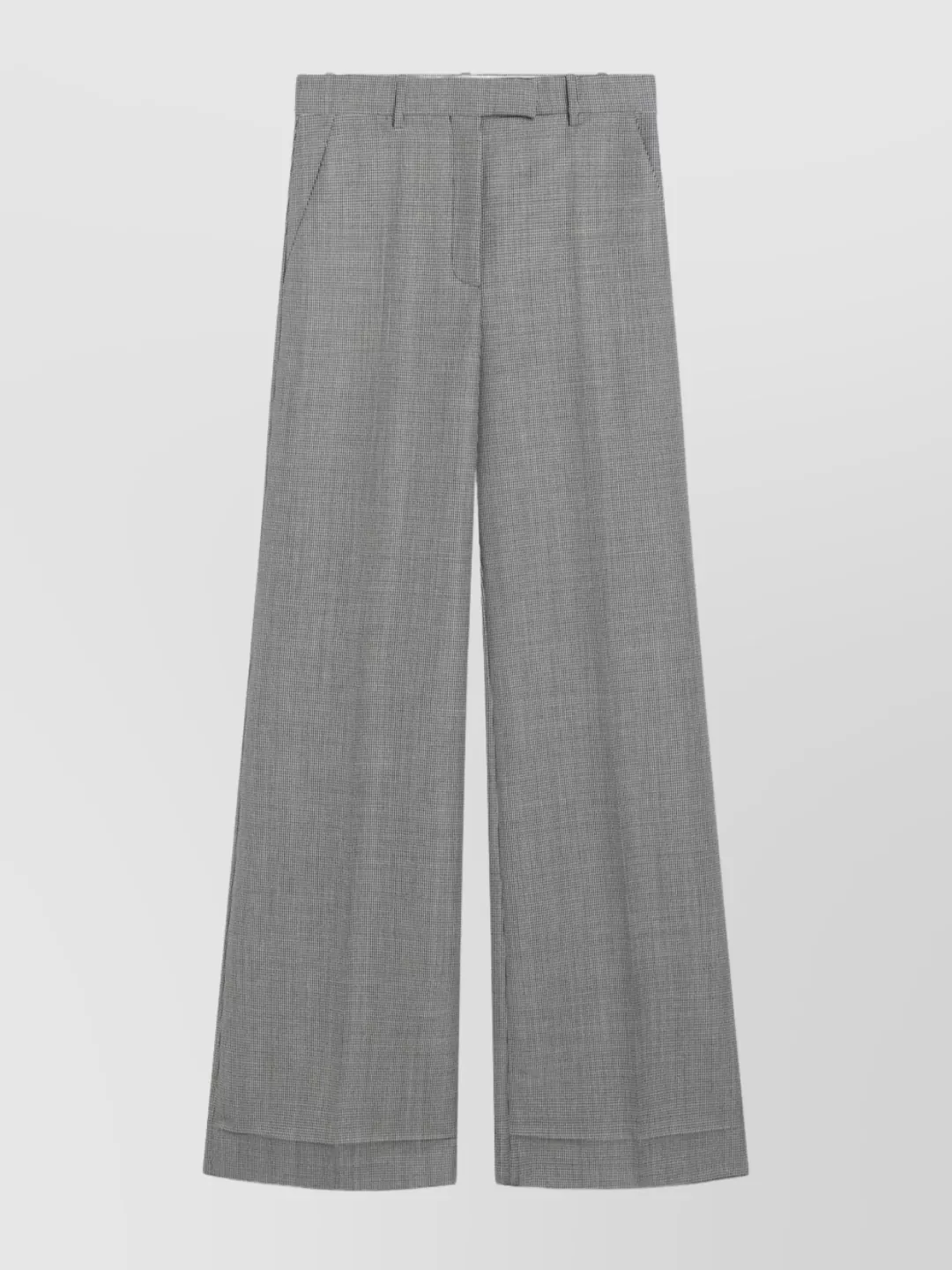Valentino Wool Blend Trousers Wide-leg Design In Gray