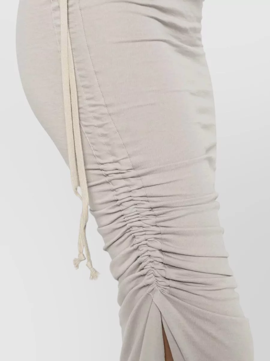 Rick Owens Cotton Gathered Asymmetric Knee-Length Skirt