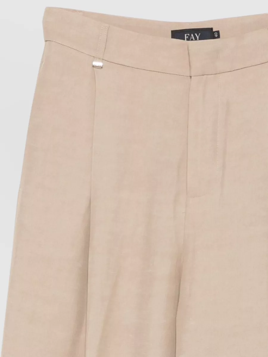 Fay Pleated Wide-Leg Trousers