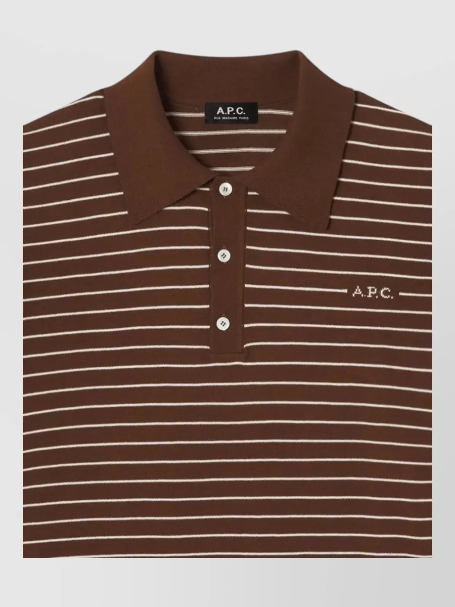 A.P.C. striped cotton polo shirt