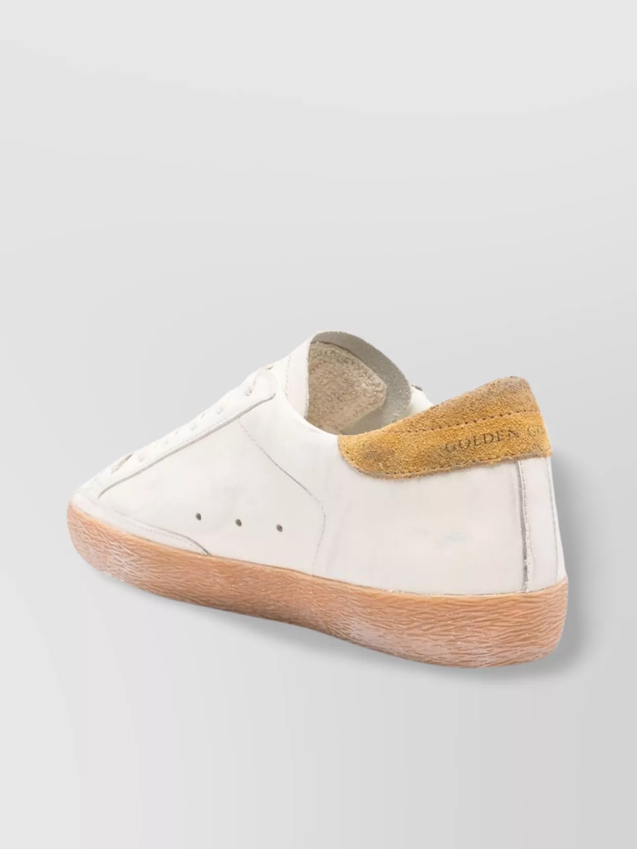 Golden Goose Leather Sneakers With Star Patch And Perforated Sides In Multi