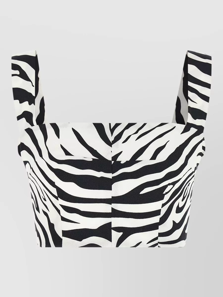 Dolce&Gabbana Zebra print cropped square neck bustier top