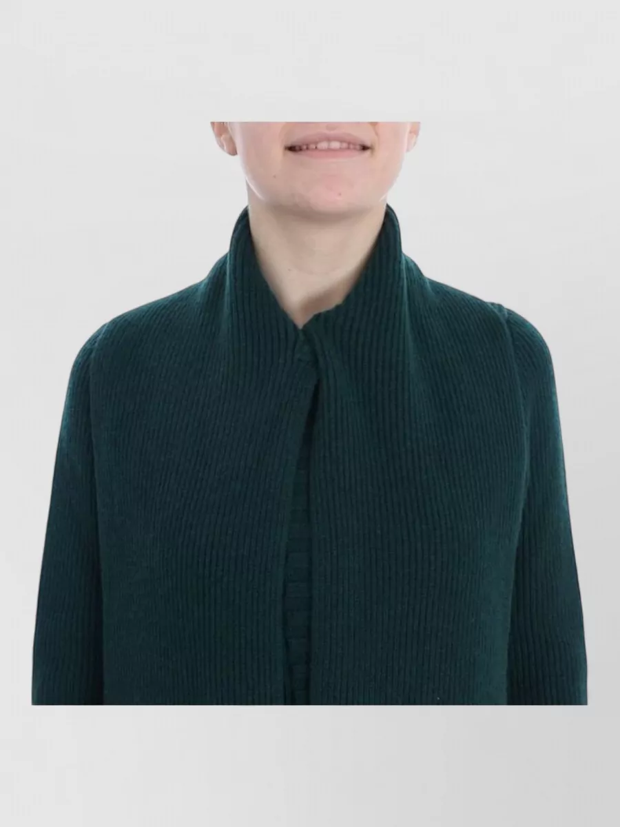 Dolce&Gabbana Ribbed Cashmere High Neck Cardigan